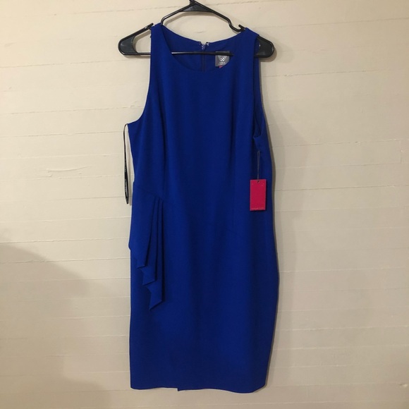 NWT Vince Camuto Side Ruffle Sheath Dress SZ 16 - Picture 1 of 9